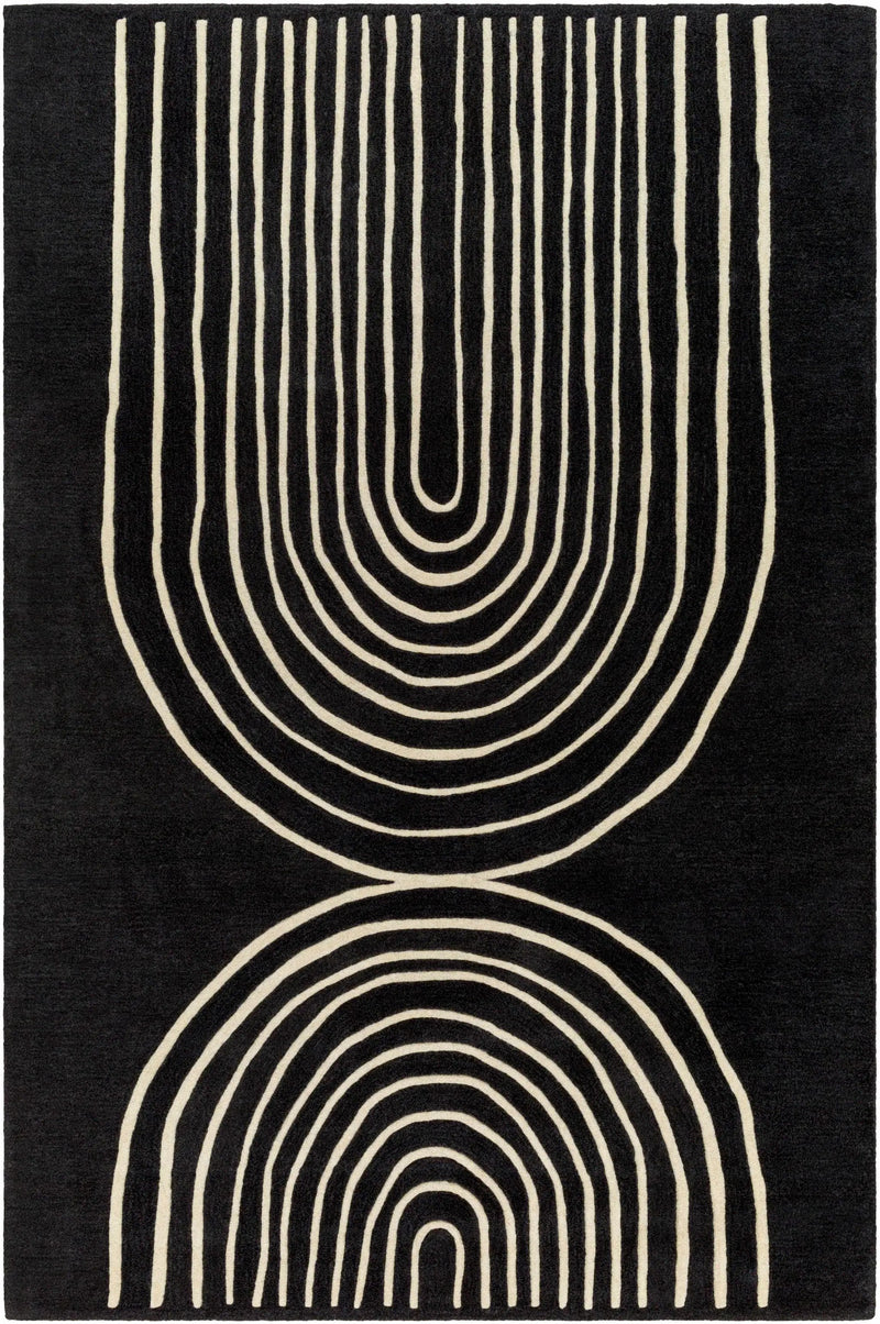 Fuat Black Wool Rug by Boutique Rugs