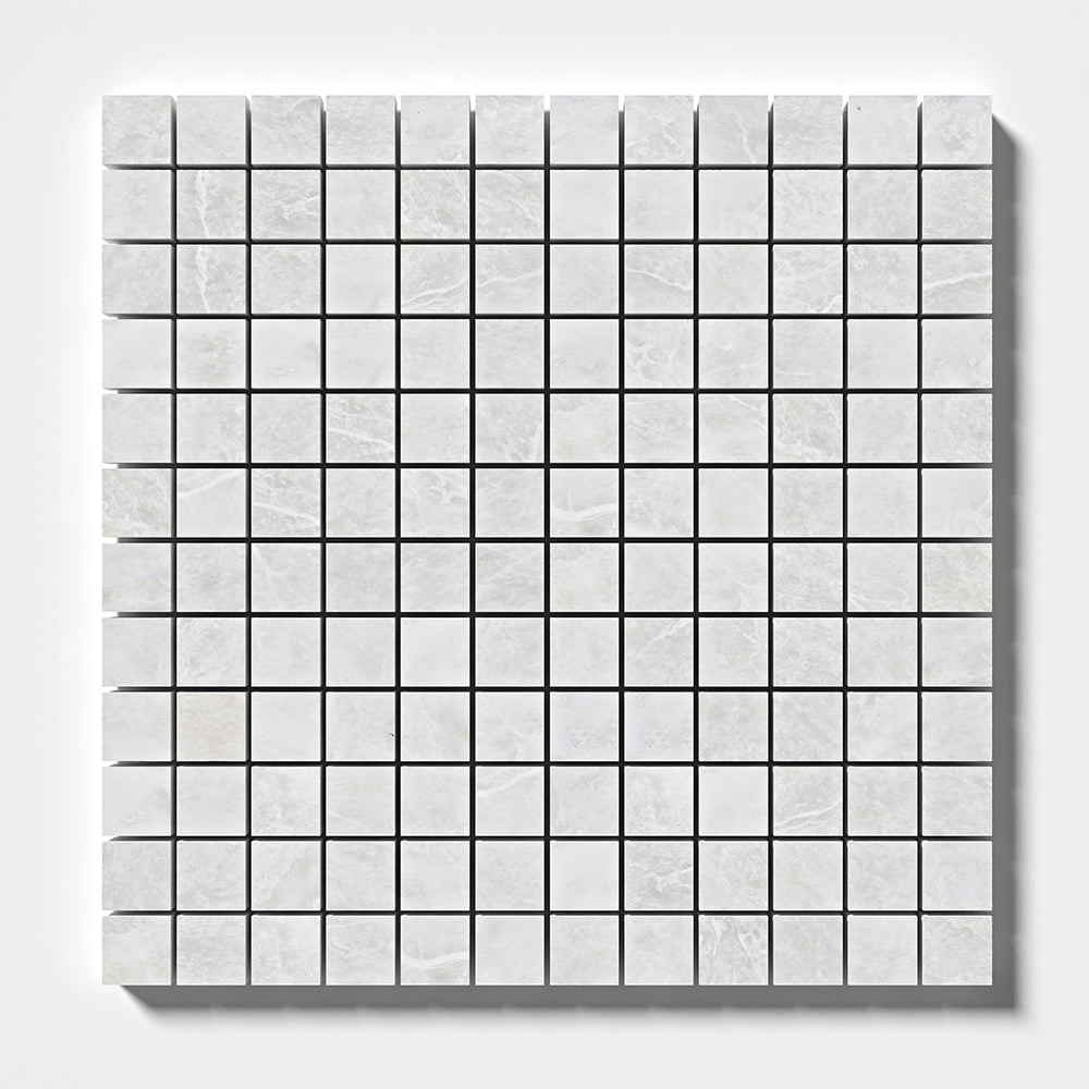 Siberian White Honed 1x1 Marble Mosaics 12x12 Marble Honed 12x12 Mosaics