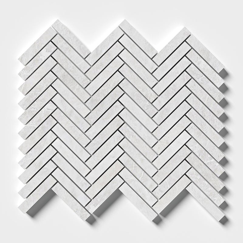 Siberian White Honed Herringbone Marble Mosaics 10 7/16x12 13/16 Marble Honed 12x12 Mosaics