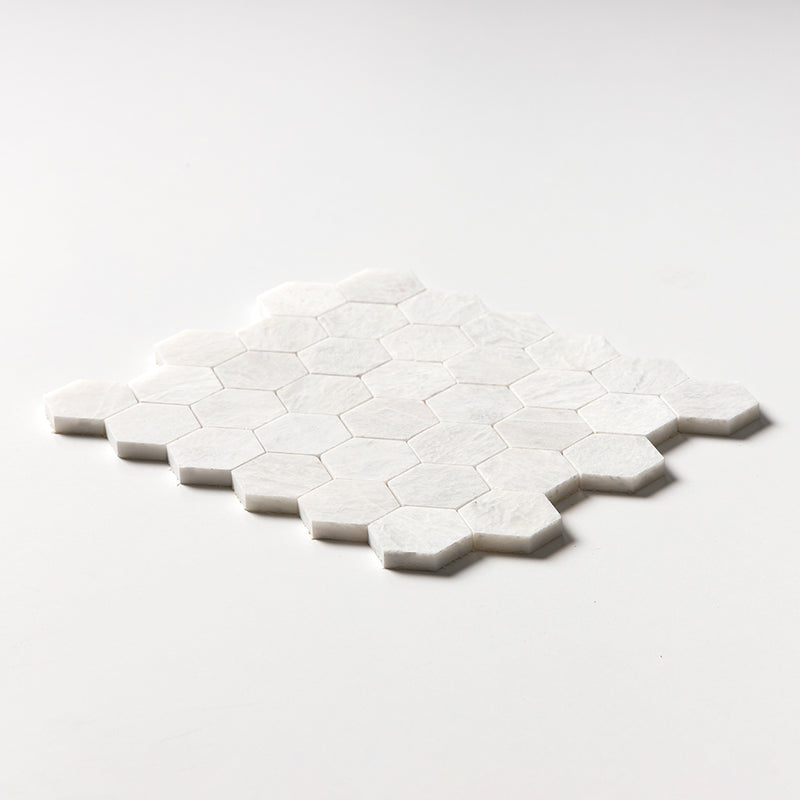 Siberian White Polished Hexagon Marble Mosaics 10 3/8x12 Marble Polished 12x12 Mosaics — 2