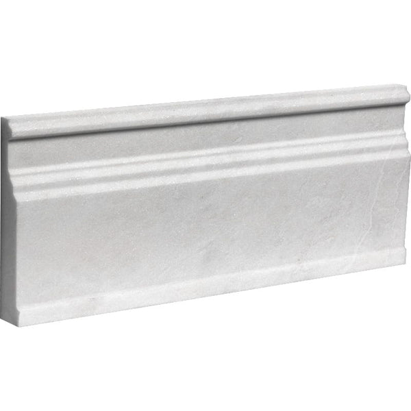 Siberian White Polished Modern Base Marble Moldings 5 1/16x12