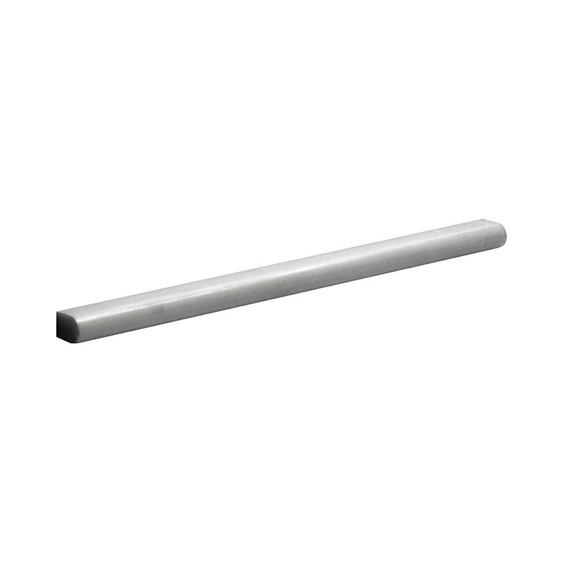Siberian White Polished Pencil Liner Marble Moldings 1/2x12 Marble Polished 2x12 Moldings