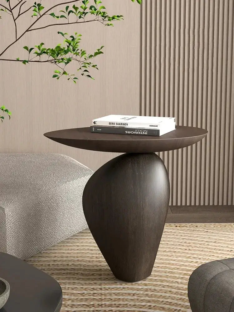 Side Table - Cobblestone Wooden Small by House Of Avana