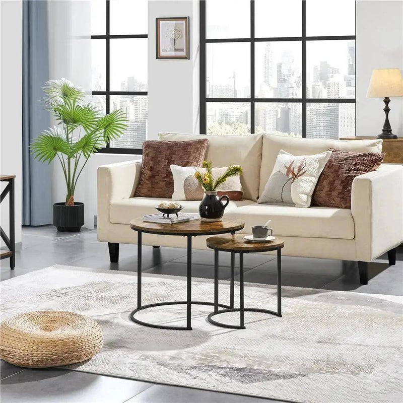 Side Table - Rustic Wooden Brown by House Of Avana