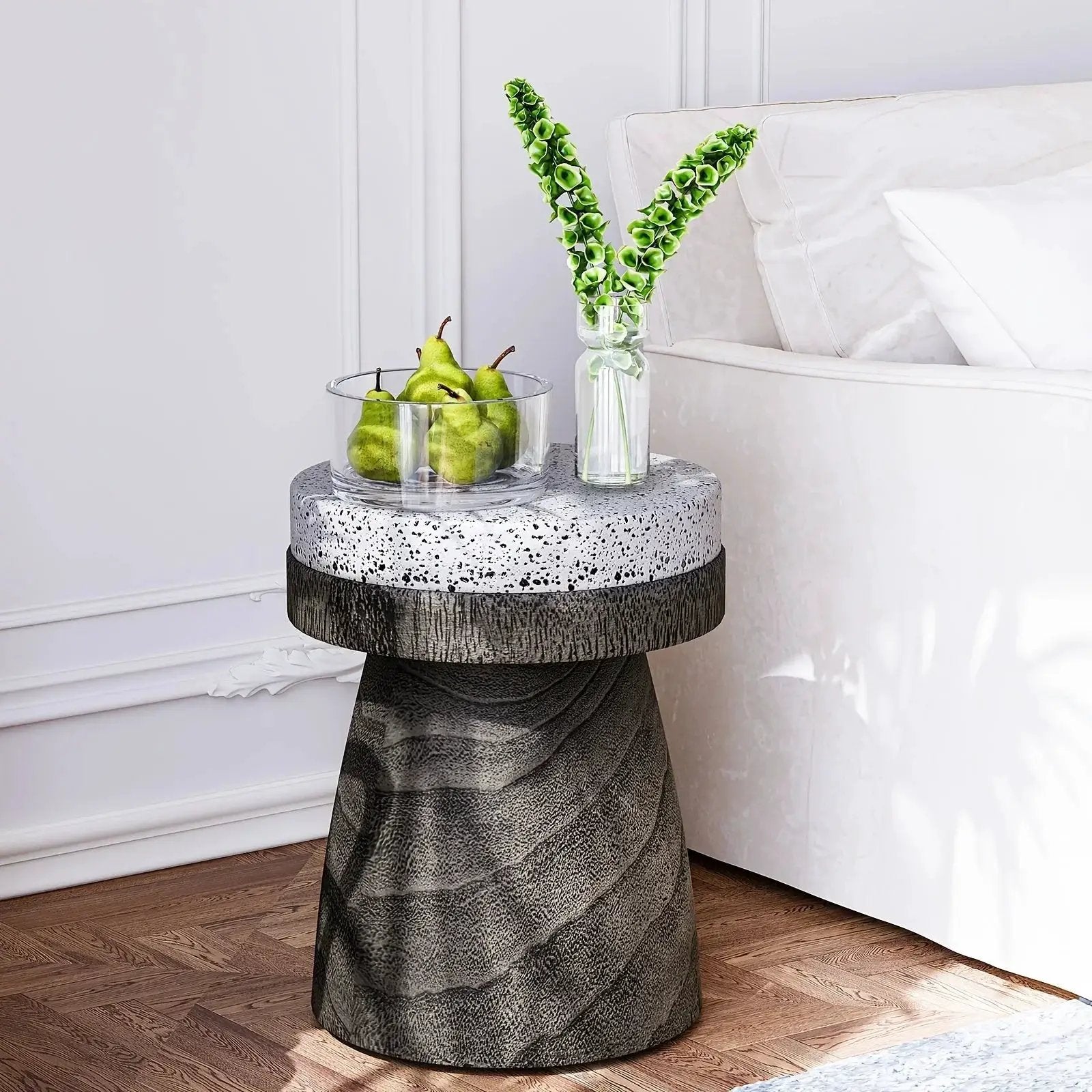Side Table - Vintage Wooden Round by House Of Avana
