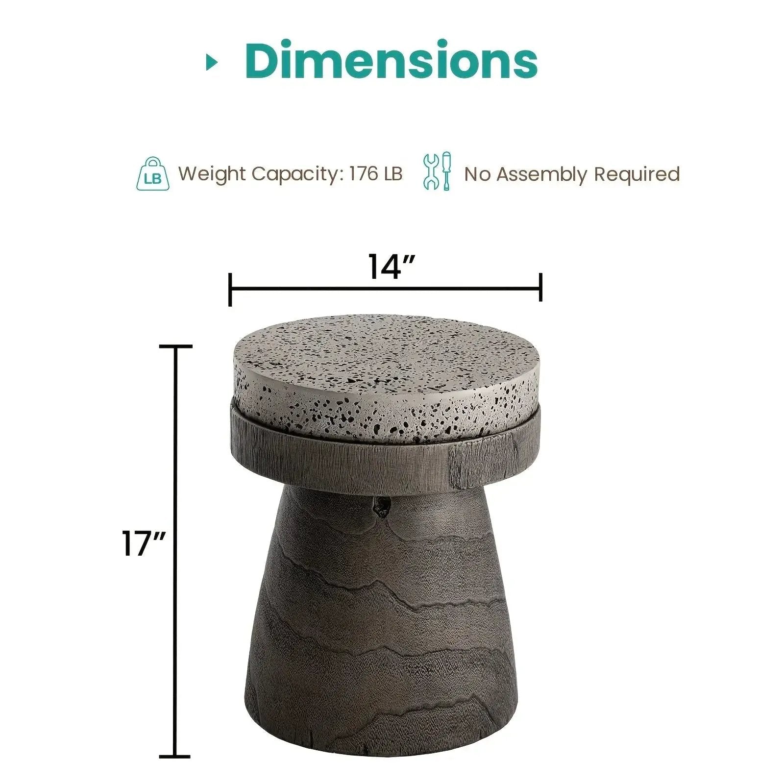 Side Table - Vintage Wooden Round by House Of Avana