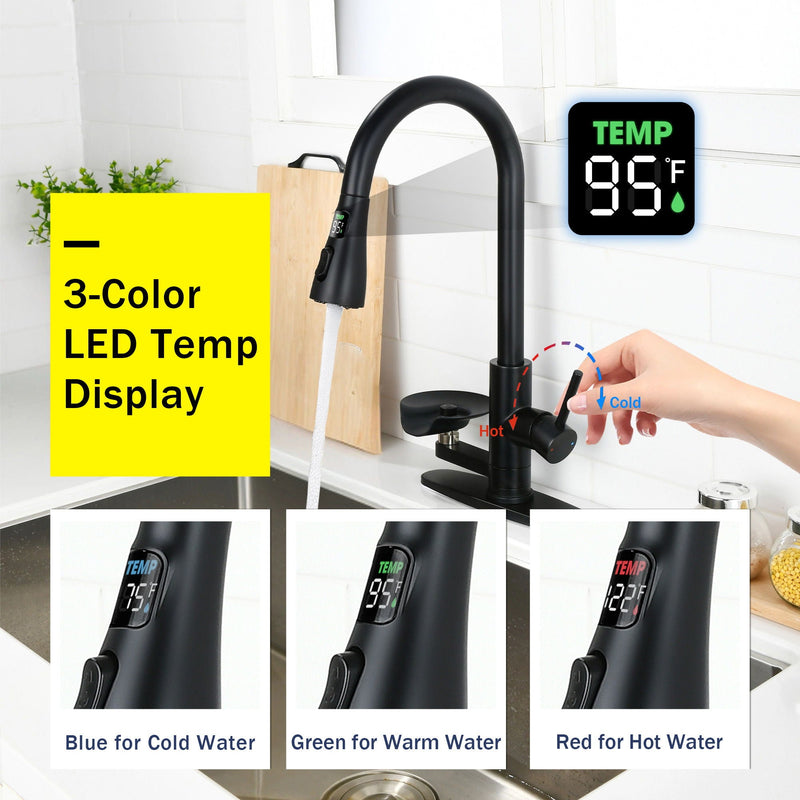 3-In-1 Kitchen Faucet with LED Temperature Display, photo 3 of 4