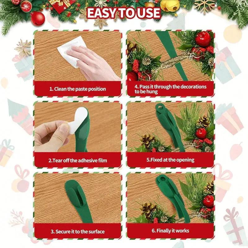 Silicone Wreath Hooks Set - Reusable Adhesive Hangers by House Of Avana