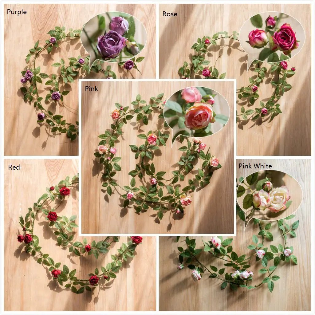 Artificial Silk Rose Vine 57" Long by RusticReach