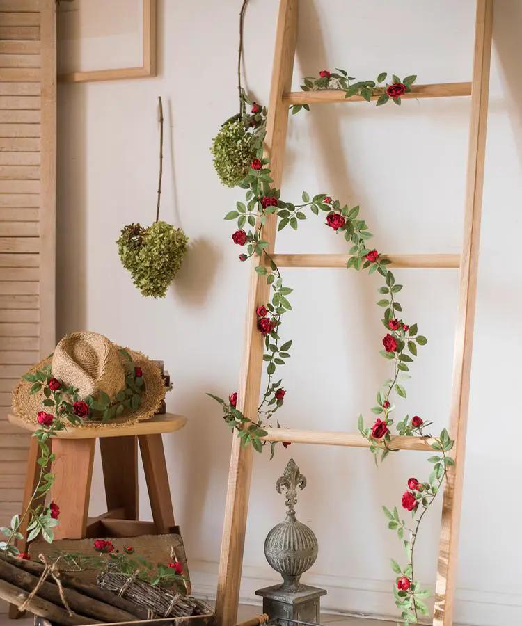 Artificial Silk Rose Vine 57" Long by RusticReach