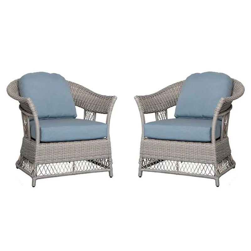 2 Shell Aluminum & Rattan Stationary Chair by Outdoor-USA®