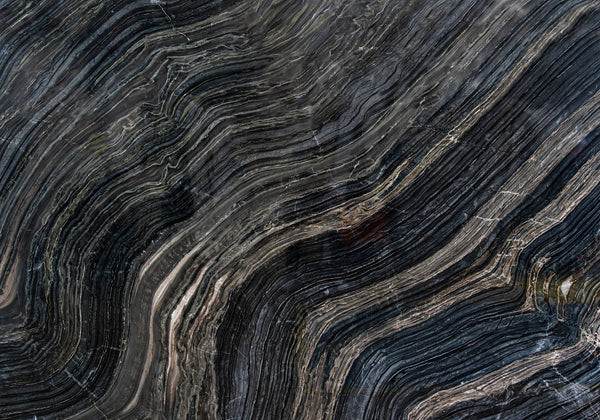 Silver Brown Wave Polished Marble Slab Random 1 1/4