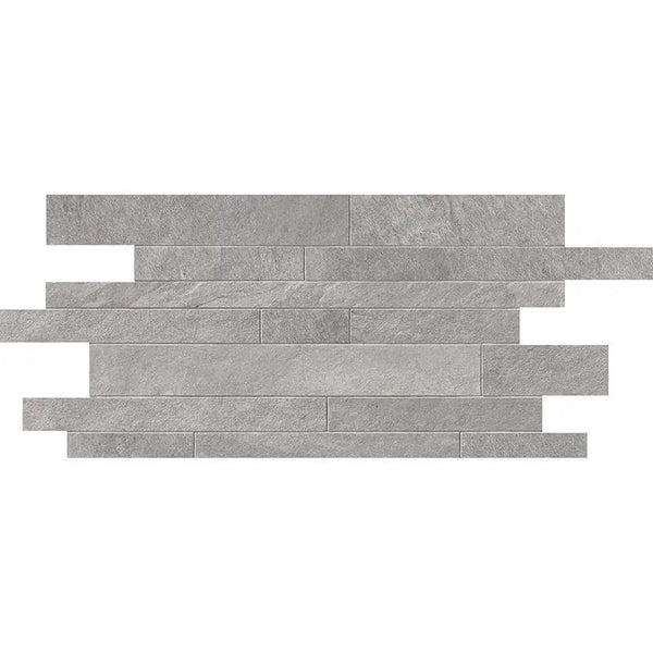 Silver Flow Matte Muretto Stone Look Porcelain Mosaics 12x24