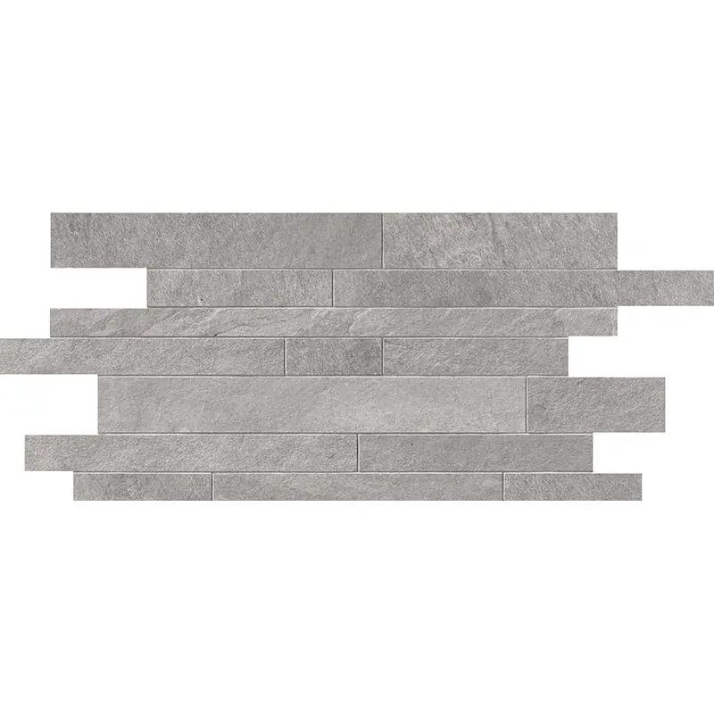 Silver Flow Matte Muretto Stone Look Porcelain Mosaics 12x24 by Stonetiledepot