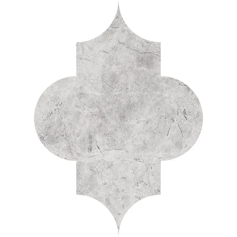 Silver Horizon Honed Arabesque Marble Waterjet Decos 8x11