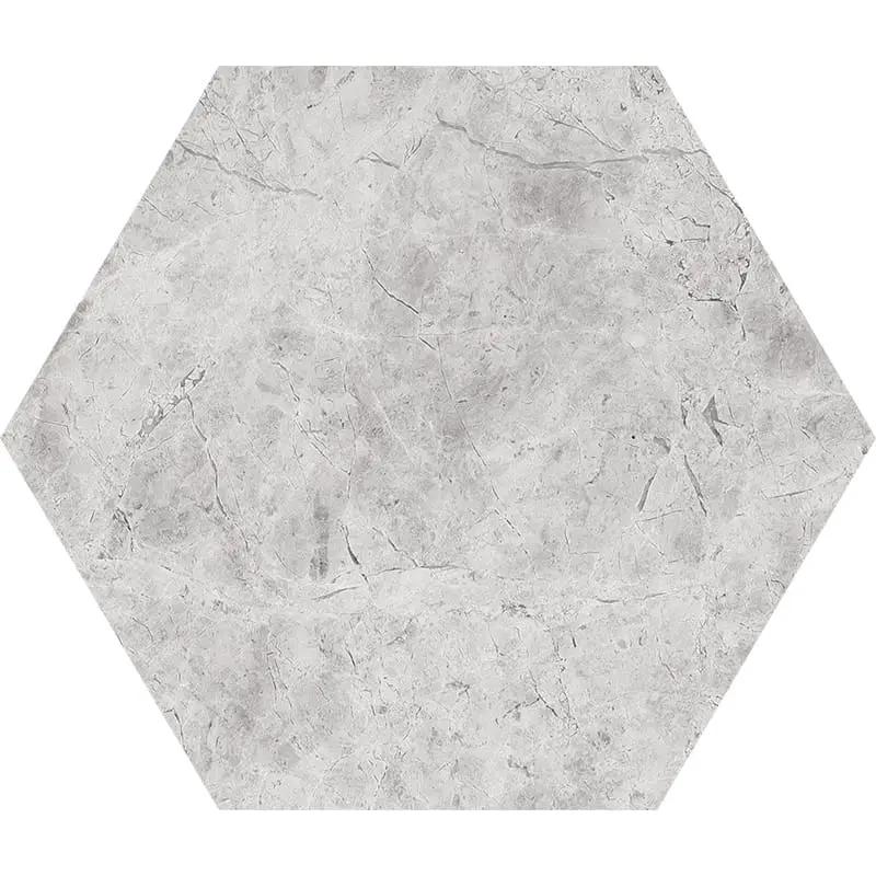 Silver Horizon Honed Hexagon Marble Tiles 5 25/32x5