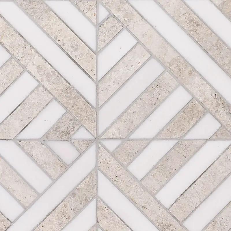 Silver Horizon Honed Ponte Marble Mosaics 14 5/16x14 5/16