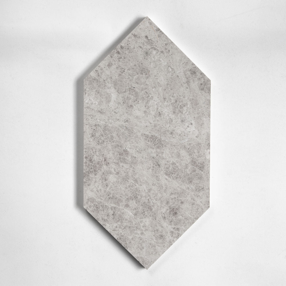 Silver Mystique Honed Large Hexagon Marble Tiles 6x12 Marble 6x12 Tiles