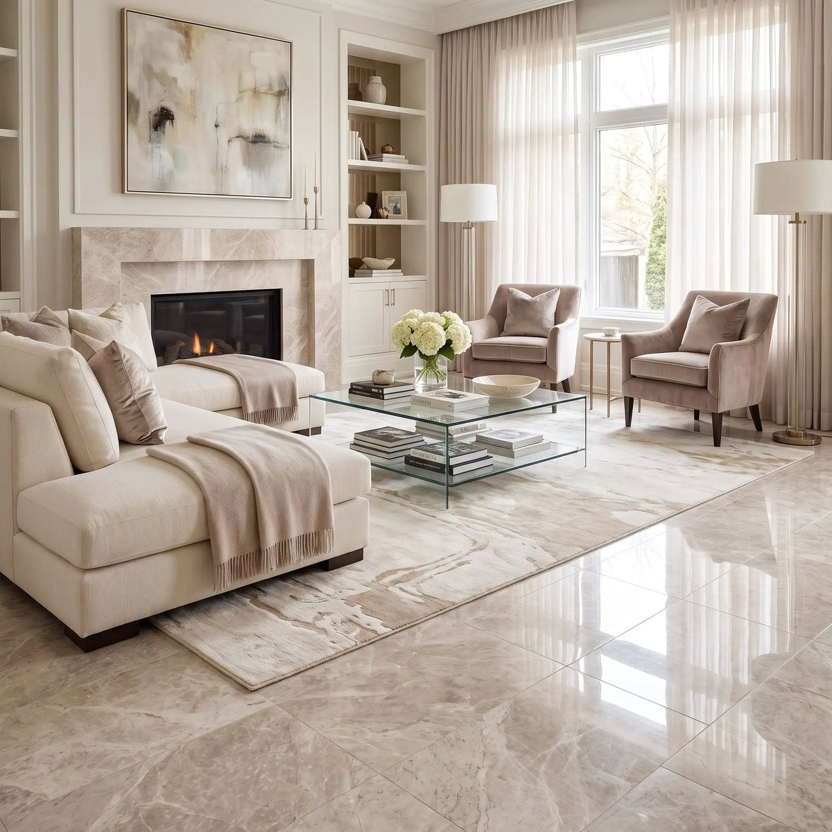 Silver Horizon Polished Marble Tiles 12x24, photo 2 of 7