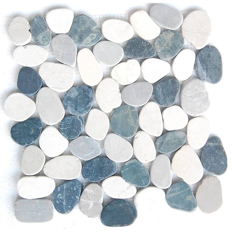 Silver Quartz Natural Pebble Mosaics 12x12 Pebble Natural 12x12 Mosaics