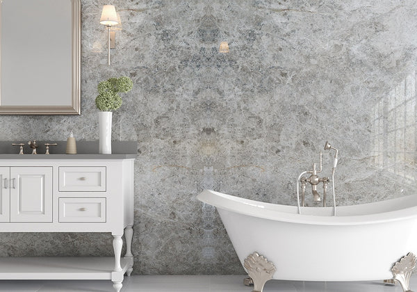 Silver Shadow Polished Marble Slab Random 3/4 room scene
