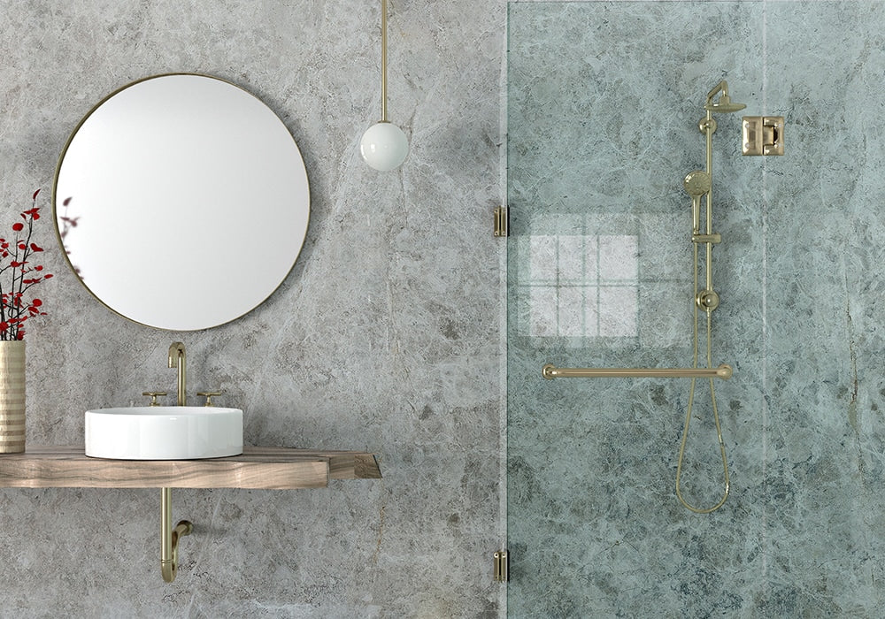 Silver Shadow Polished Marble Slab Random 3/4 room scene 3