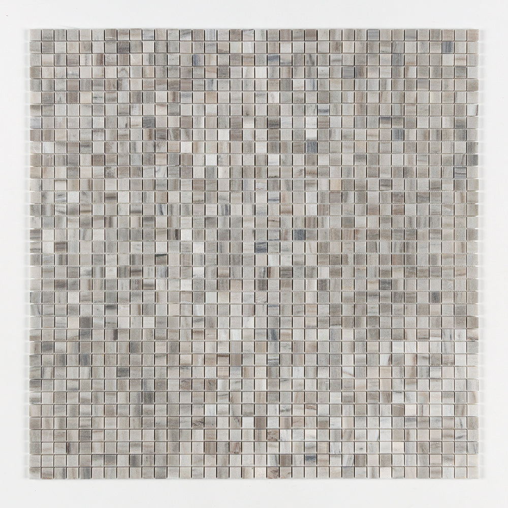 Silver Sky Honed 1x1 Marble Mosaics 12x12 Marble Honed 12x12 Mosaics — 1