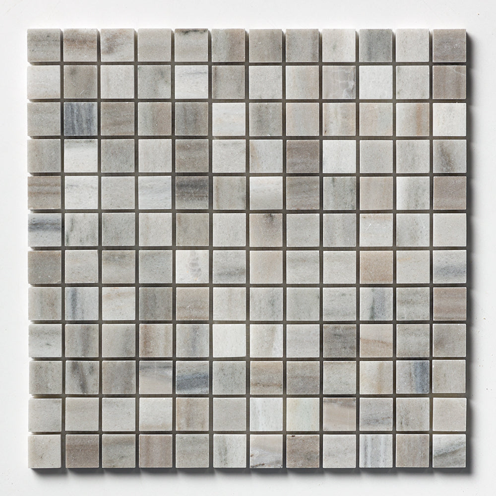 Silver Sky Honed 1x1 Marble Mosaics 12x12 Marble Honed 12x12 Mosaics