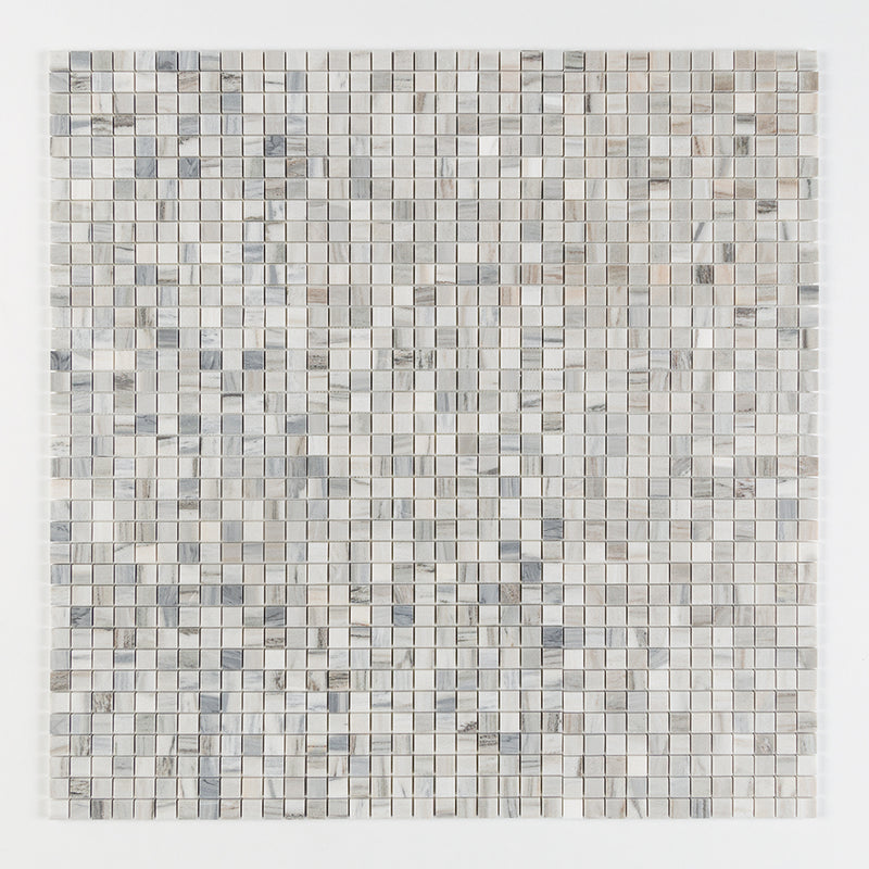 Silver Sky Honed 1x1 Marble Mosaics 12x12 Marble Honed 12x12 Mosaics — 1