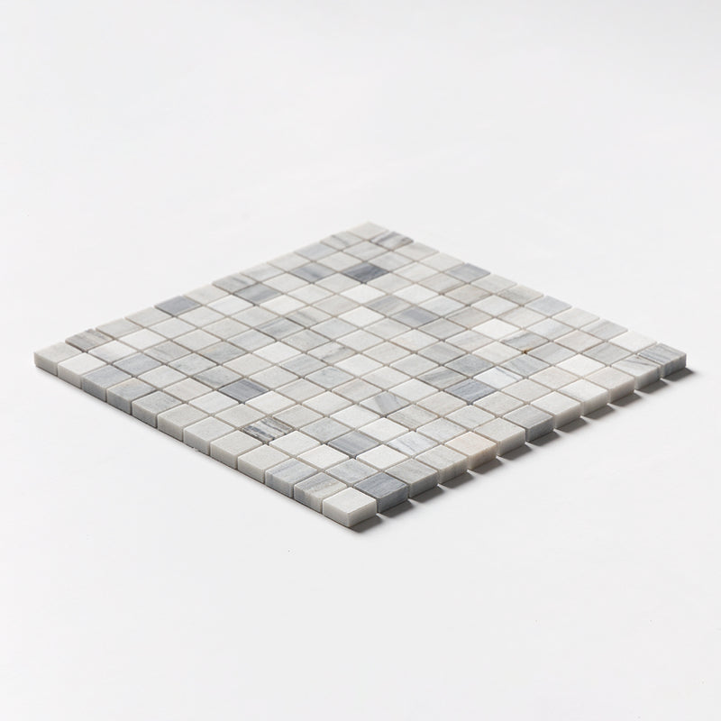 Silver Sky Honed 1x1 Marble Mosaics 12x12 Marble Honed 12x12 Mosaics — 2