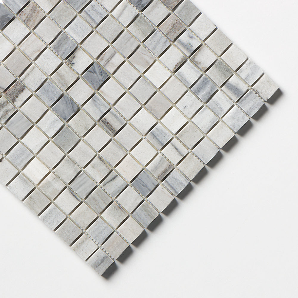 Silver Sky Honed 1x1 Marble Mosaics 12x12 Marble Honed 12x12 Mosaics — 3