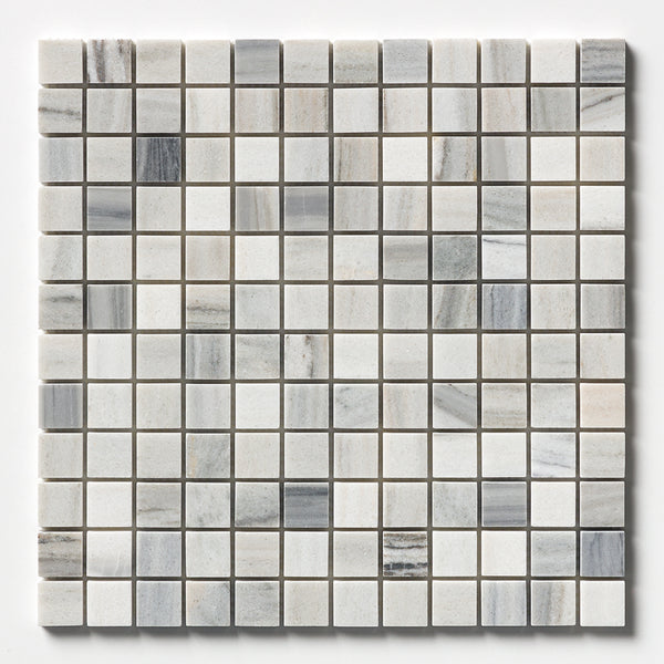 Silver Sky Honed 1x1 Marble Mosaics 12x12