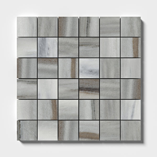 Silver Sky Honed 2x2 Marble Mosaics 12x12