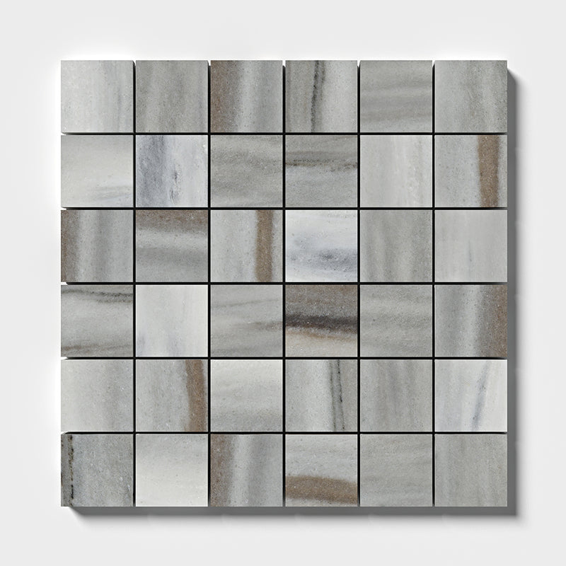 Silver Sky Honed 2x2 Marble Mosaics 12x12 Marble Honed 12x12 Mosaics