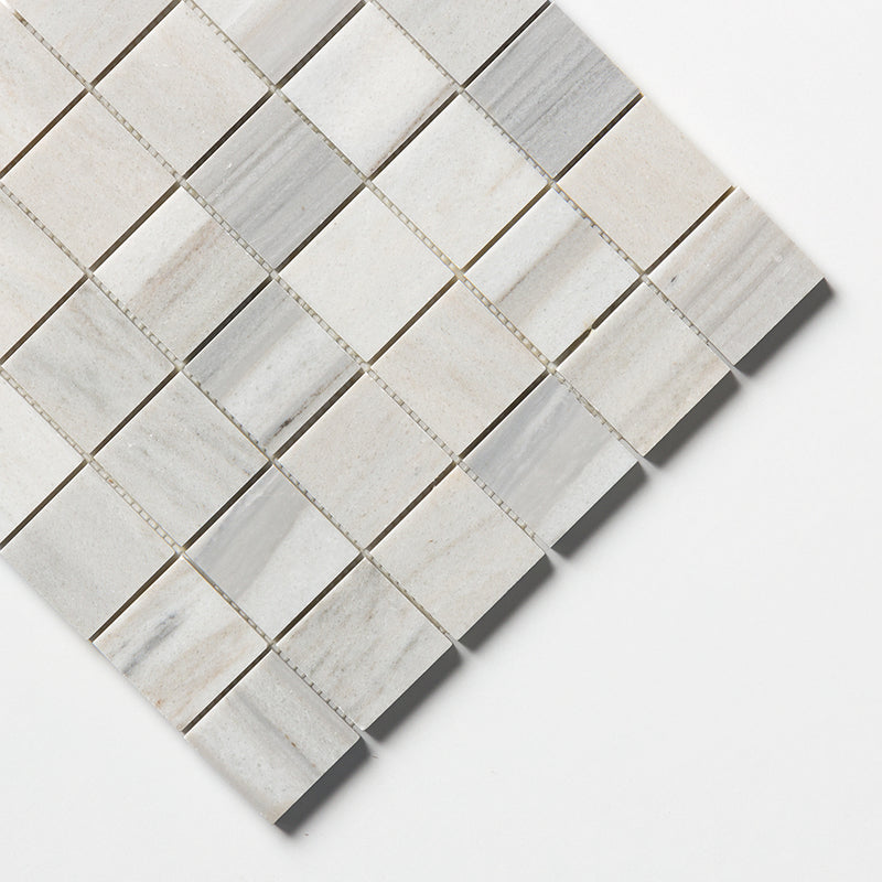 Silver Sky Honed 2x2 Marble Mosaics 12x12 Marble Honed 12x12 Mosaics — 3