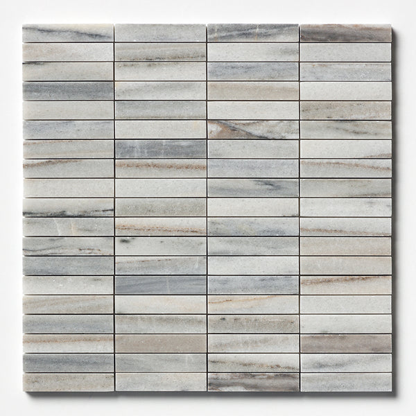 Silver Sky Honed 5/8x3 Marble Mosaics 12x12
