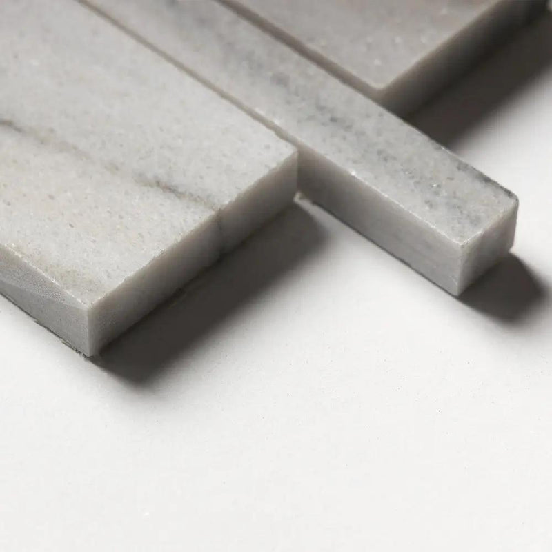 Silver Sky Honed Slides Marble Mosaics 11x17 closeup 4