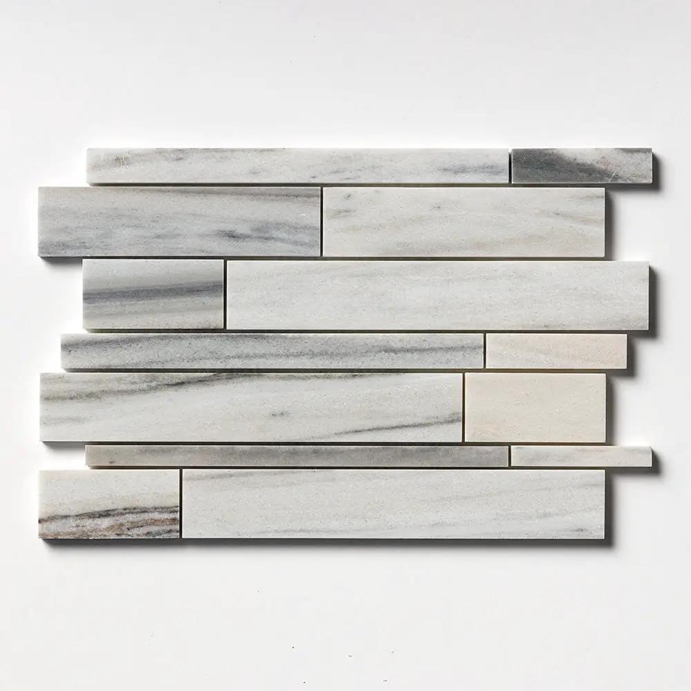 Silver Sky Honed Slides Marble Mosaics 11x17