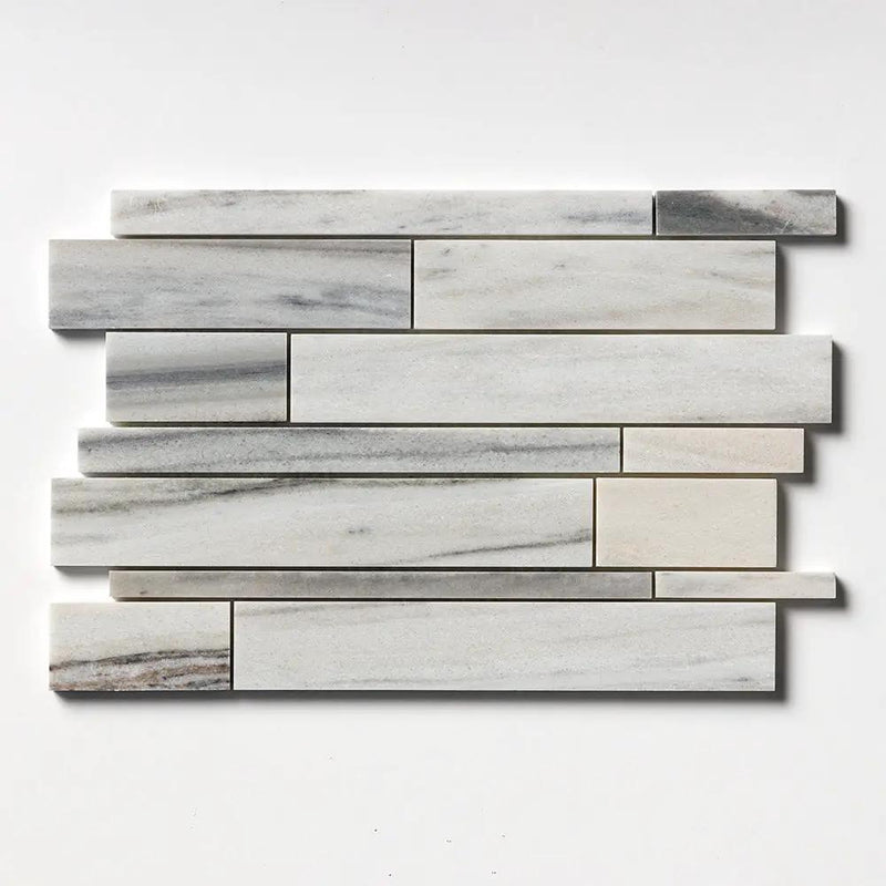 Silver Sky Honed Slides Marble Mosaics 11x17