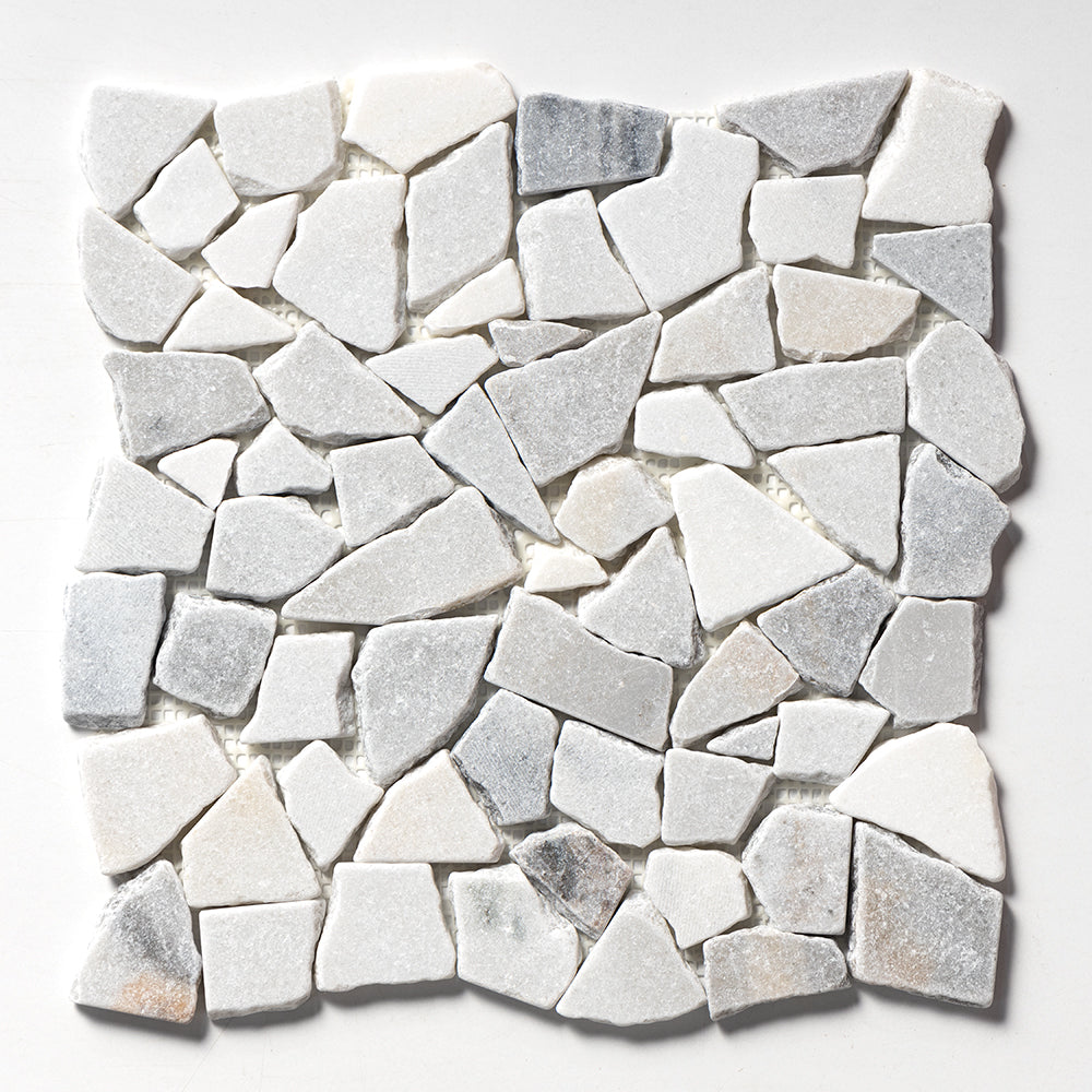 Silver Sky Multi Finish Palladian Marble Mosaics 12x12 Marble Multi Finish 12x12 Mosaics