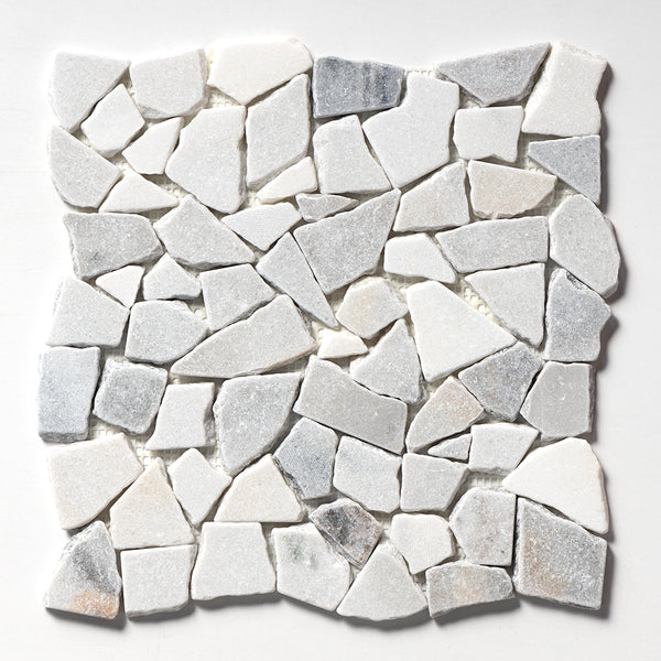 Silver Sky Multi Finish Palladian Marble Mosaics 12x12
