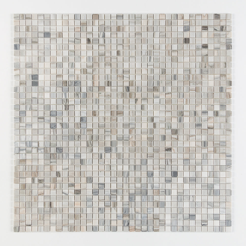 Silver Sky Polished 1x1 Marble Mosaics 12x12 Marble Polished 12x12 Mosaics — 1