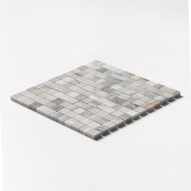 Silver Sky Polished 1x1 Marble Mosaics 12x12 Marble Polished 12x12 Mosaics — 2