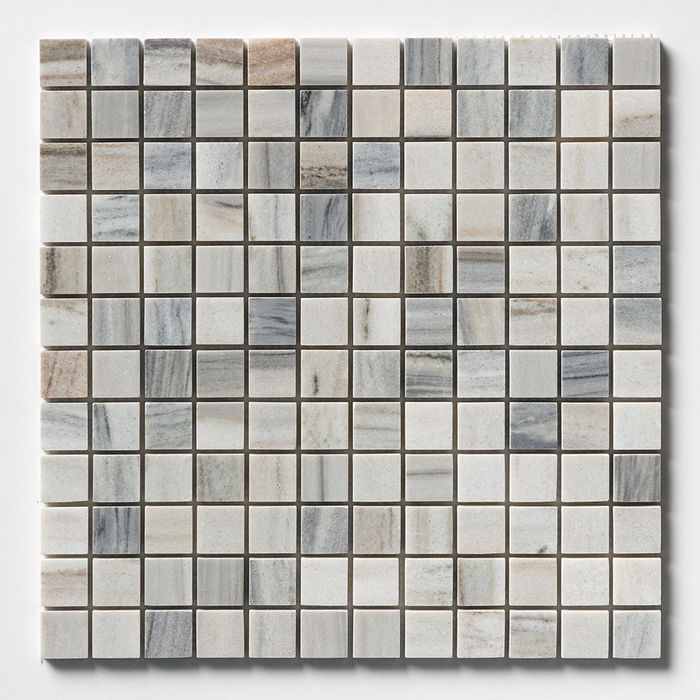 Silver Sky Polished 1x1 Marble Mosaics 12x12 Marble Polished 12x12 Mosaics