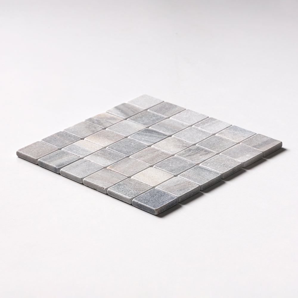 Silver Sky Tumbled 2x2 Marble Mosaics 12x12 Marble Tumbled 12x12 Mosaics — 2