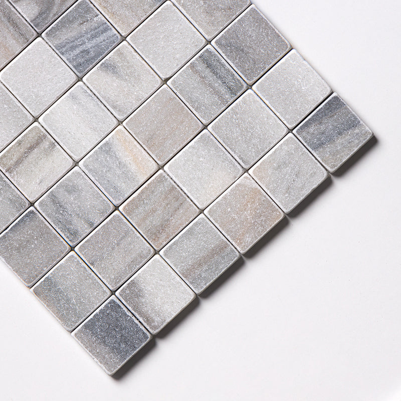 Silver Sky Tumbled 2x2 Marble Mosaics 12x12 Marble Tumbled 12x12 Mosaics — 3