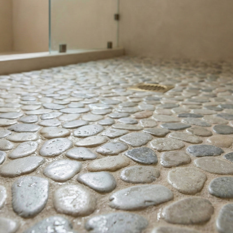 Silver Sky Tumbled Pebble Mosaics 12x12 Pebble Tumbled 12x12 Mosaics — 2