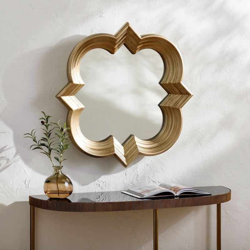 Killester Gold Frame Rectangular Mirror by Boutique Rugs