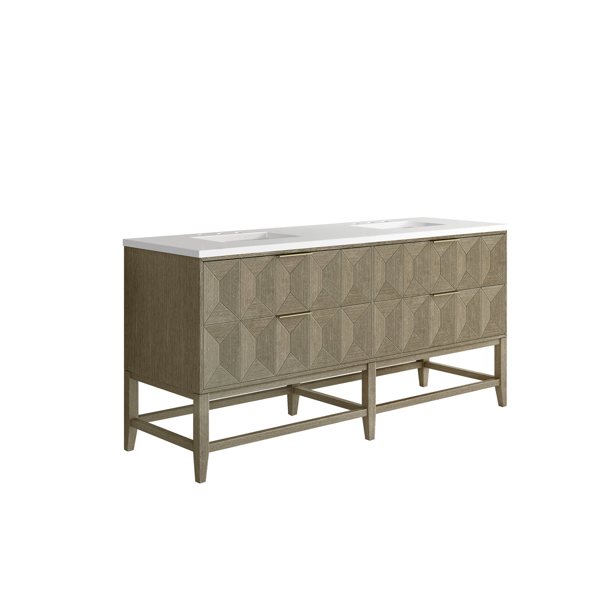 James Martin Emmeline 72" Double Bathroom Vanity, Pebble Oak, view 38