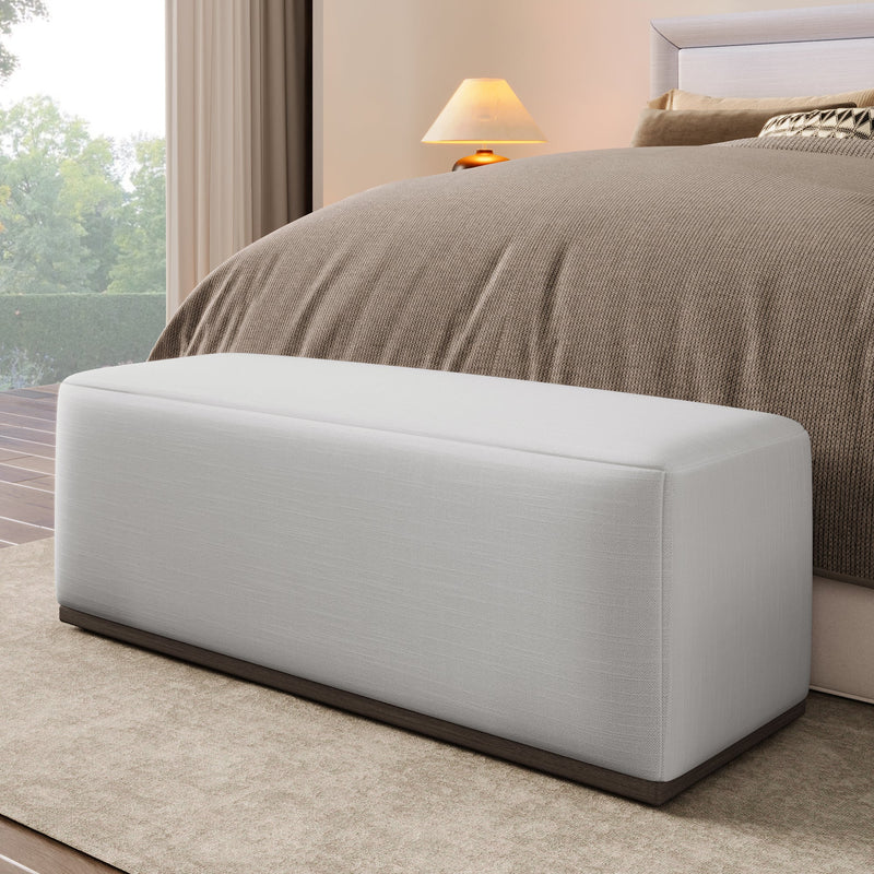 Simple and Elegant Footstool Bench with Soft Fabric Upholstery - Bedroom & Living Room, photo 3 of 13